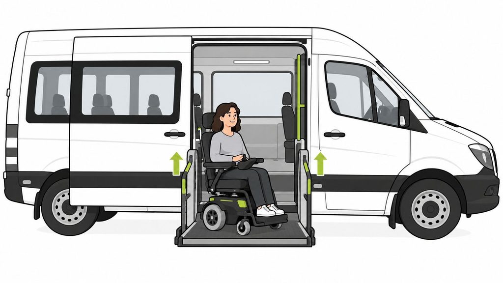 Rollstuhllift an der Seitentür – Alternative zur Rampe bei schweren Elektrorollstühlen